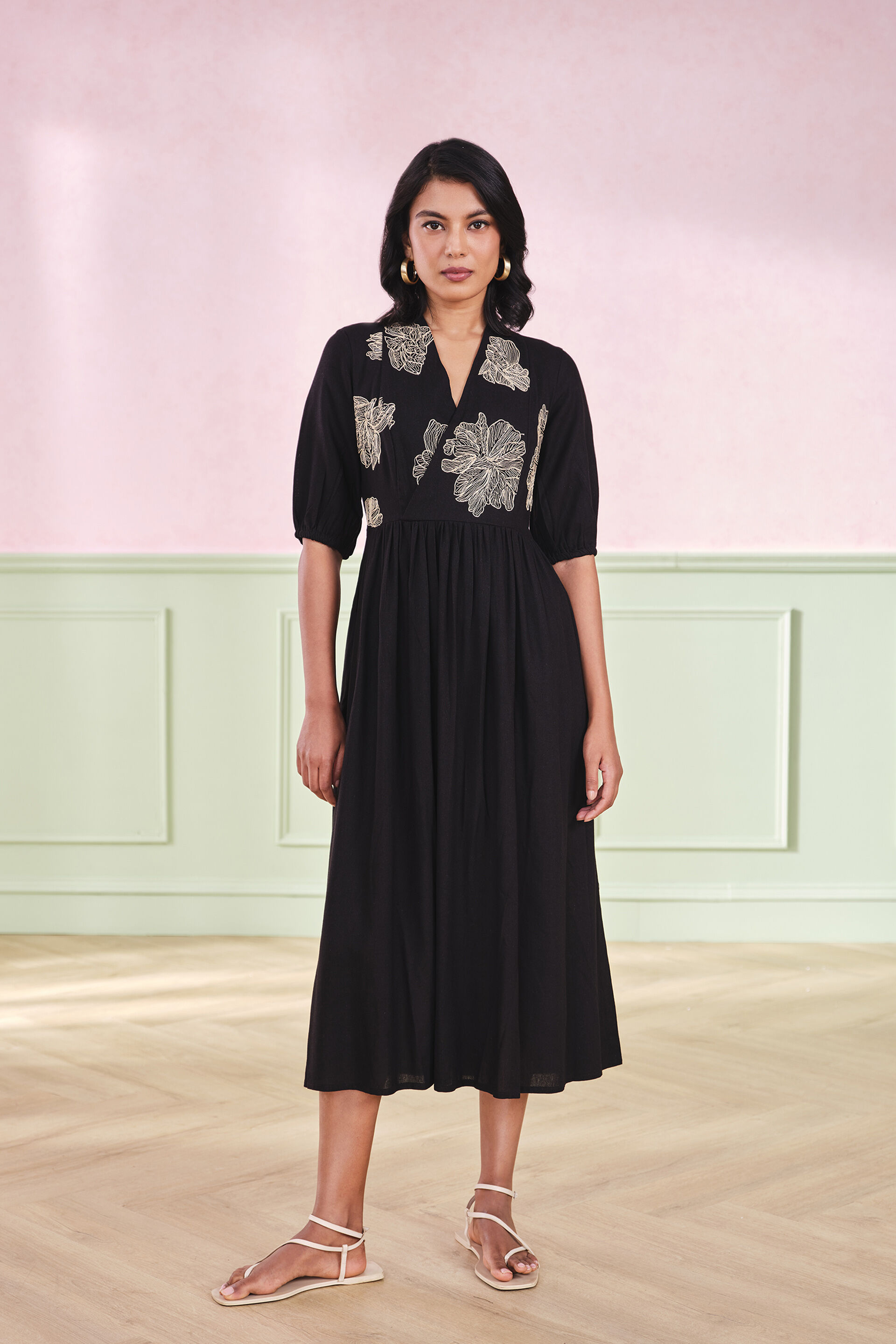 The Gala Viscose Blend Black Dress, Black, image 2